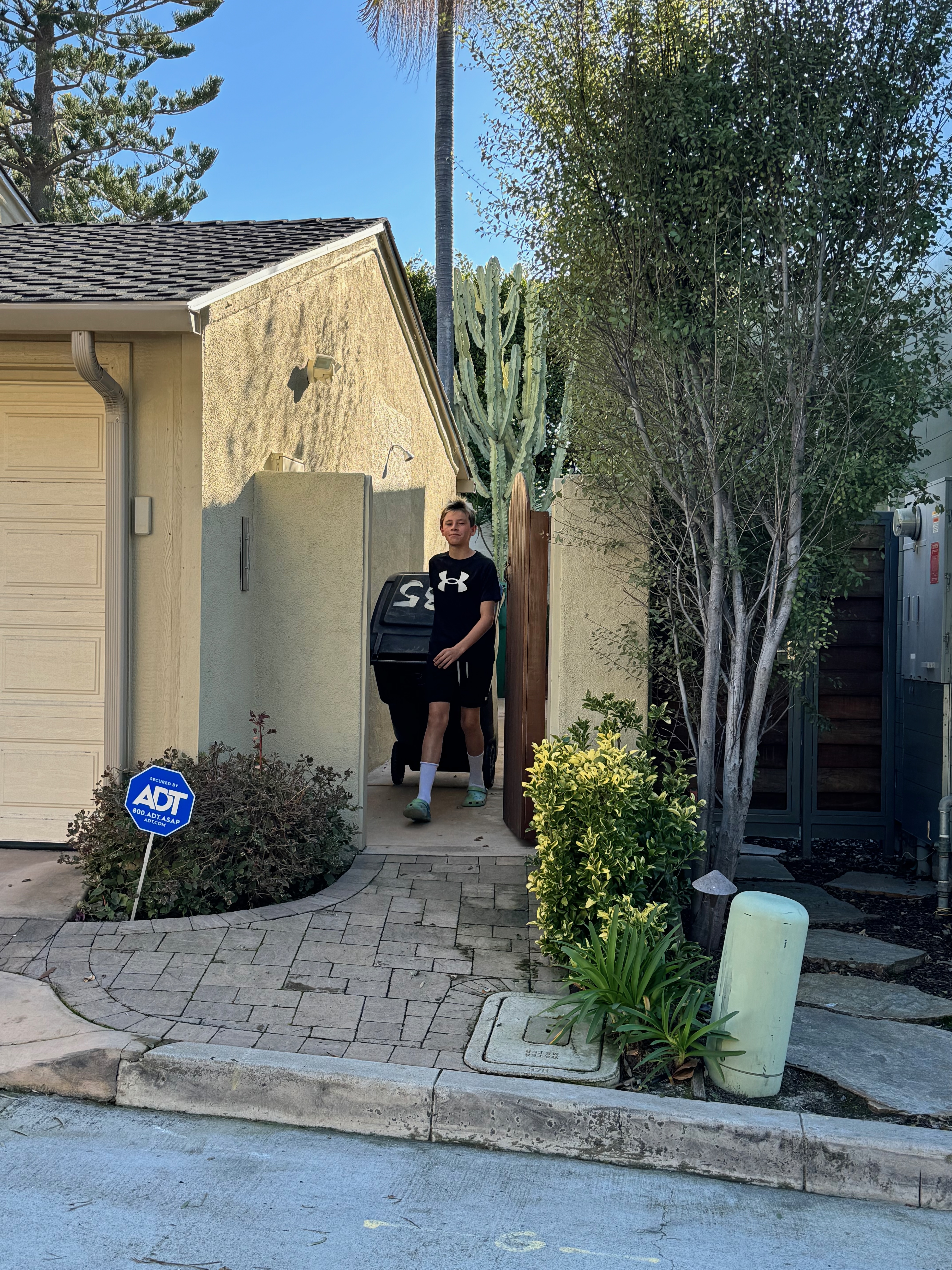 One of our founders providing reliable trash can service in La Jolla